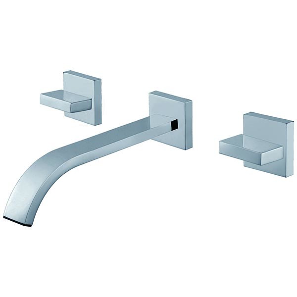 Dual lever Concealed in Wall Brass Basin Mixer