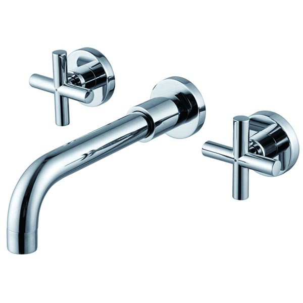 Dual Cross Handle Concealed in Wall Brass Basin Mixer