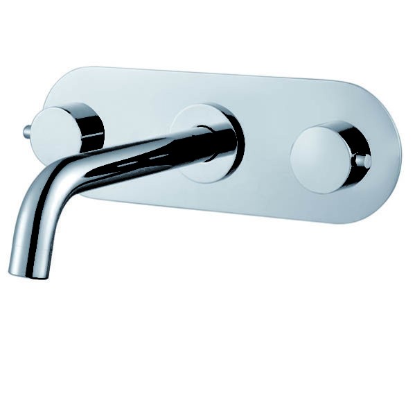 Dual Handle Mounted in Wall Brass Basin Mixer