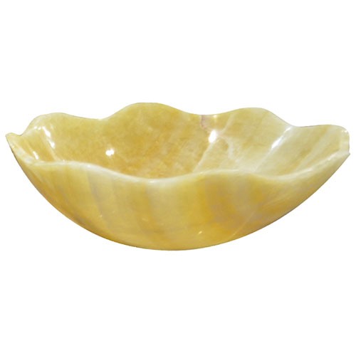 Yellow Onyx Petals Stone Bathroom Sink Vessel