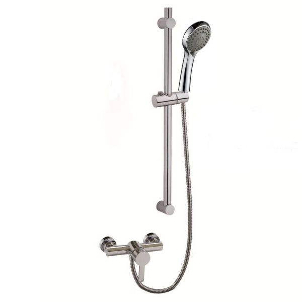 3 Way Hand Shower Chrome Slide Rail Brass Shower Mixer