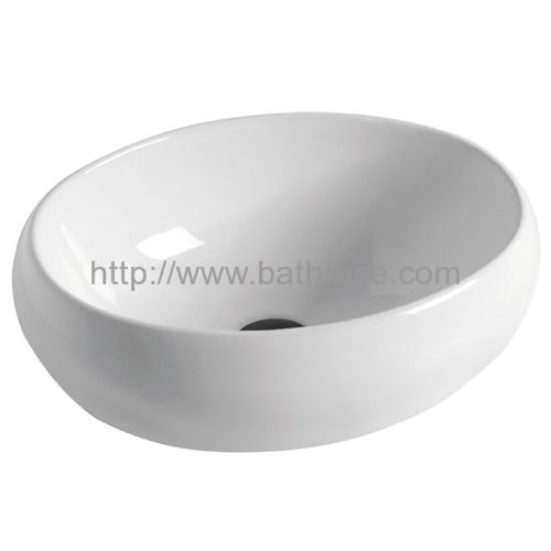 Bathroom Above Counter Oval Ceramic Vessel Sink