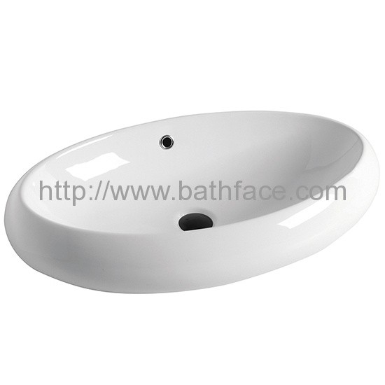 Bathroom Above Counter Oval Ceramic Wash Basin