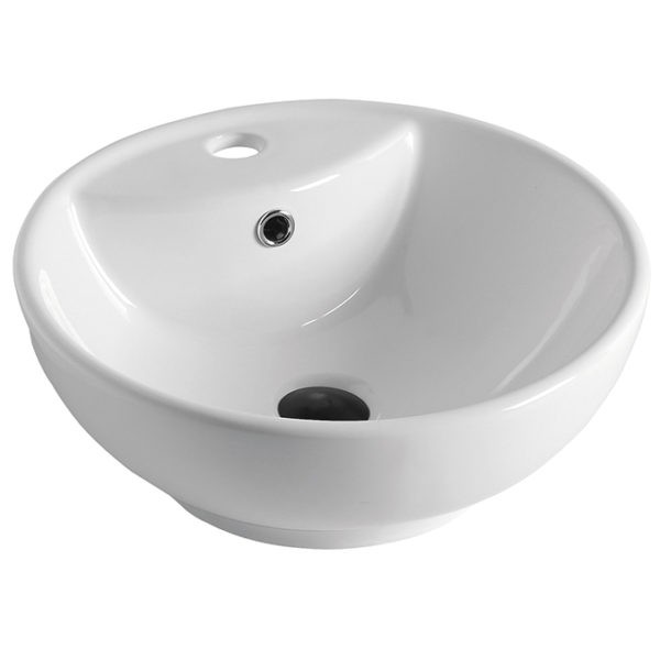 Ceramic Bathroom Top Mount White Vessel