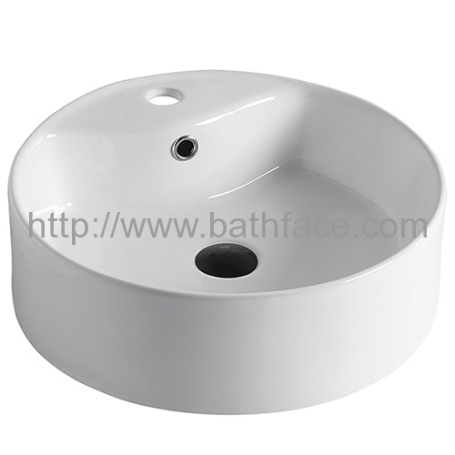 Ceramic Bathroom Top Mount White Vessel Sink