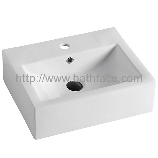 Ceramic Bathroom Above Counter Square Sink