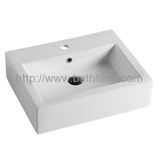 Ceramic Above Counter Square White Wash Basin