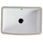 Ceramic Under Counter Mount White Bathroom Sink