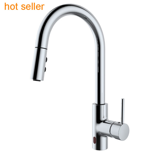 Dual sensor function with manual override. Pull-down sensor+IR sensor. pull-down hand spray with Neoperl aeorator Zinc lever handle. Lead-free brass waterway, Zinc body shell. Ceramic cartridege, stainless steel spout. 1 or 3 hole installation, optional deckplate.