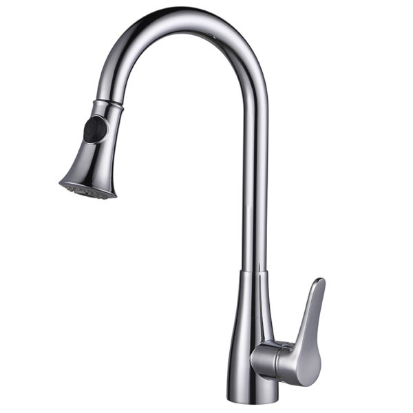 Brass Pull Down Spray Single Hole Kitchen Tap