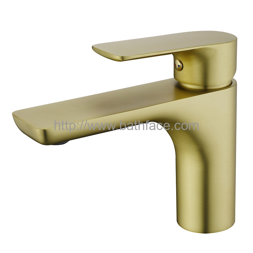 Brushed Gold Lavatory Brass Basin Faucet
