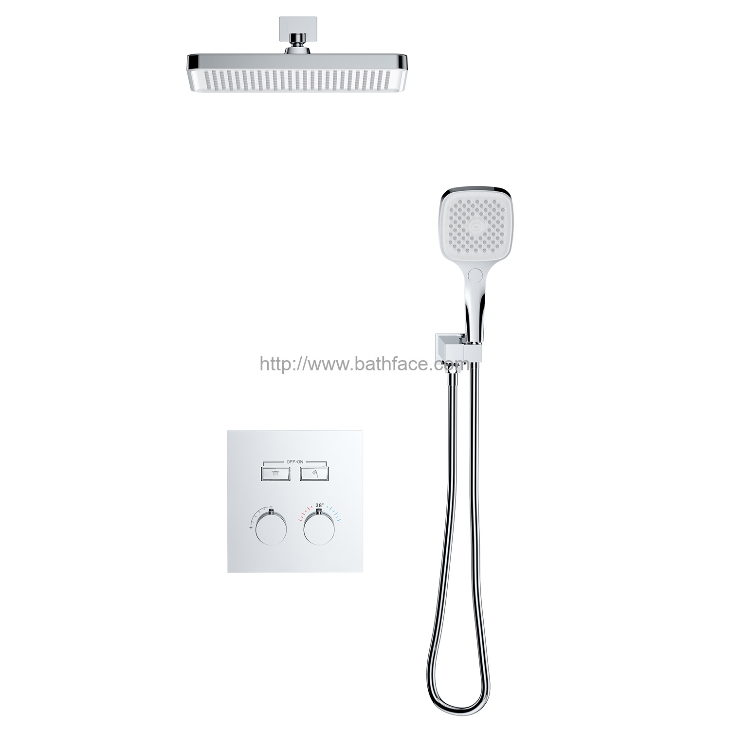 Flow Rate Ajustable 2 Select Thermostatic Shower