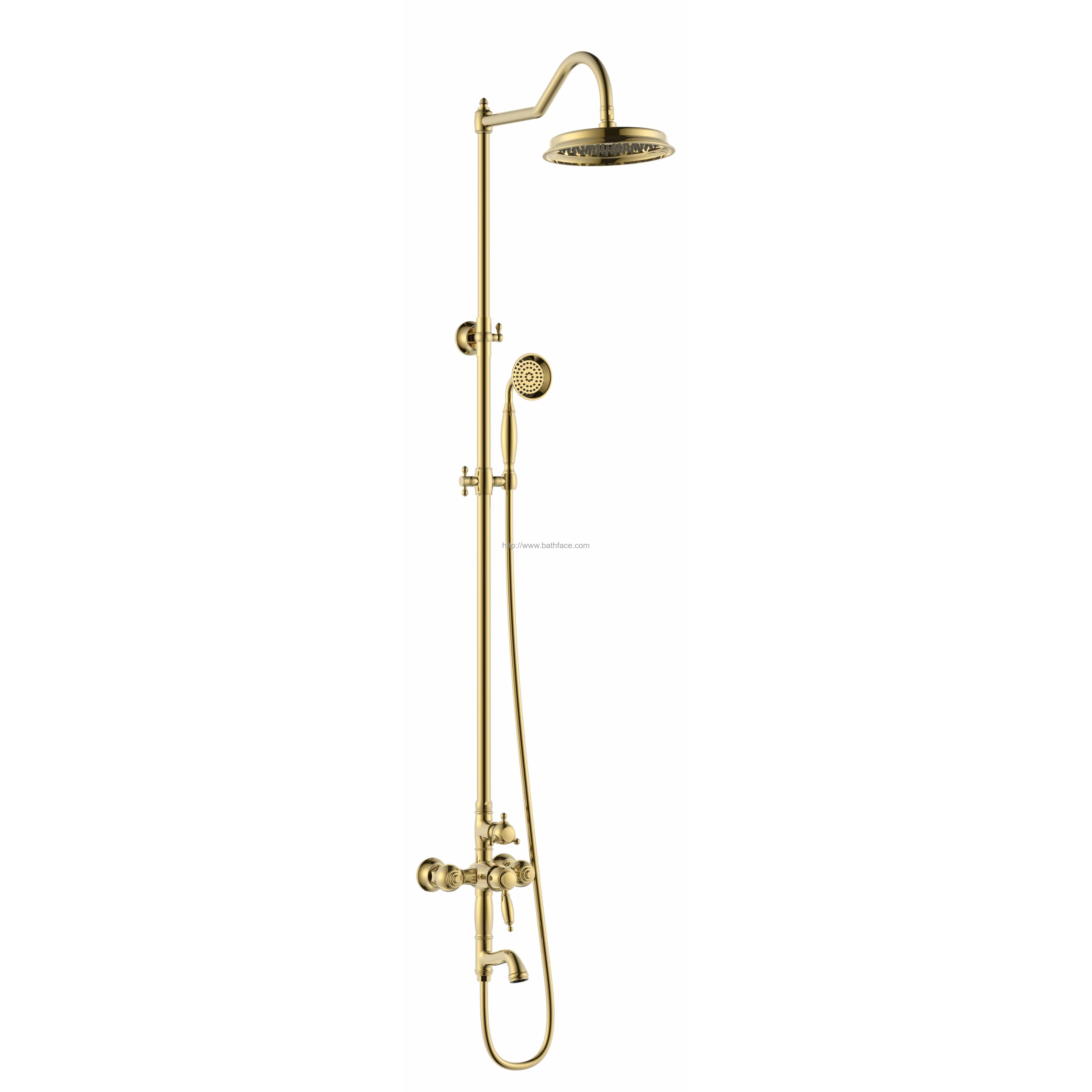Gold Finish Shower Column Faucet